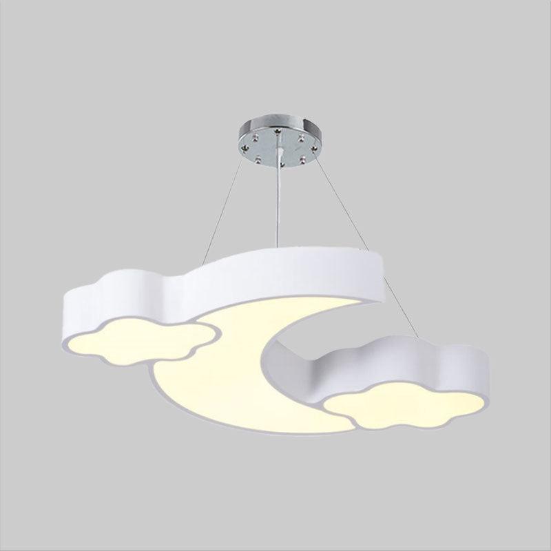 Acrylic Cloud and Moon Ceiling Pendant Modern LED Chandelier - Rebooters