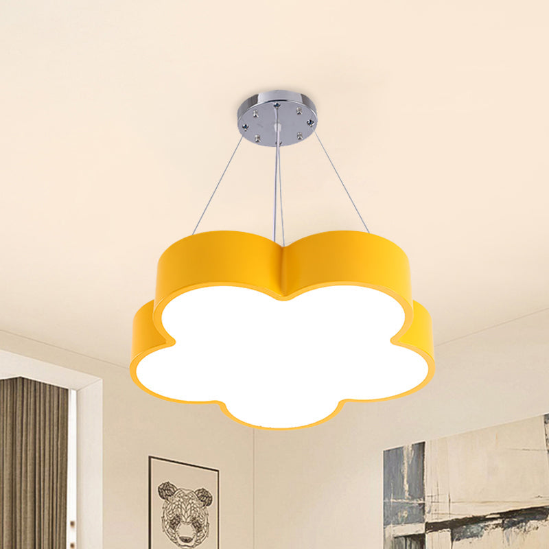 Kids LED Pendant Light Kit Yellow Blue Green Flower Chandelier - Rebooters