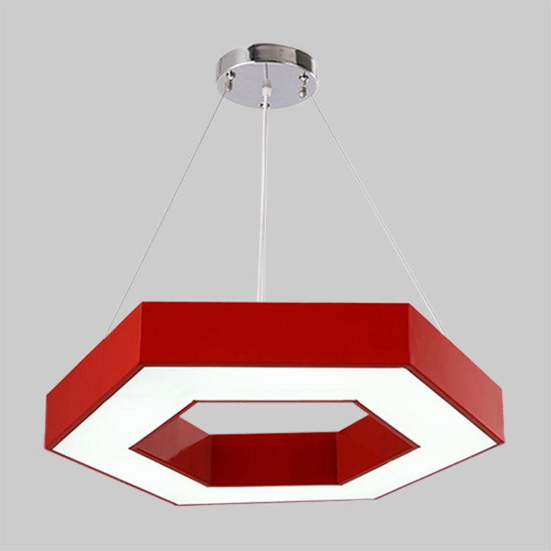 Acrylic Hexagon Ring Down Lighting Simple LED Chandelier for Kindergarten - Rebooters