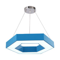 Acrylic Hexagon Ring Down Lighting Simple LED Chandelier for Kindergarten - Rebooters