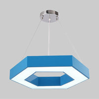 Acrylic Hexagon Ring Down Lighting Simple LED Chandelier for Kindergarten - Rebooters