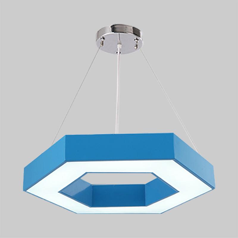Acrylic Hexagon Ring Down Lighting Simple LED Chandelier for Kindergarten - Rebooters