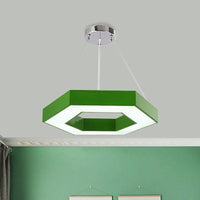 Acrylic Hexagon Ring Down Lighting Simple LED Chandelier for Kindergarten - Rebooters