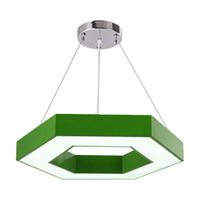 Acrylic Hexagon Ring Down Lighting Simple LED Chandelier for Kindergarten - Rebooters