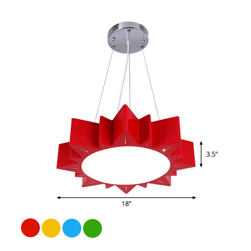 Sun Ceiling Hang Fixture Kids Style Acrylic LED Chandelier - Rebooters