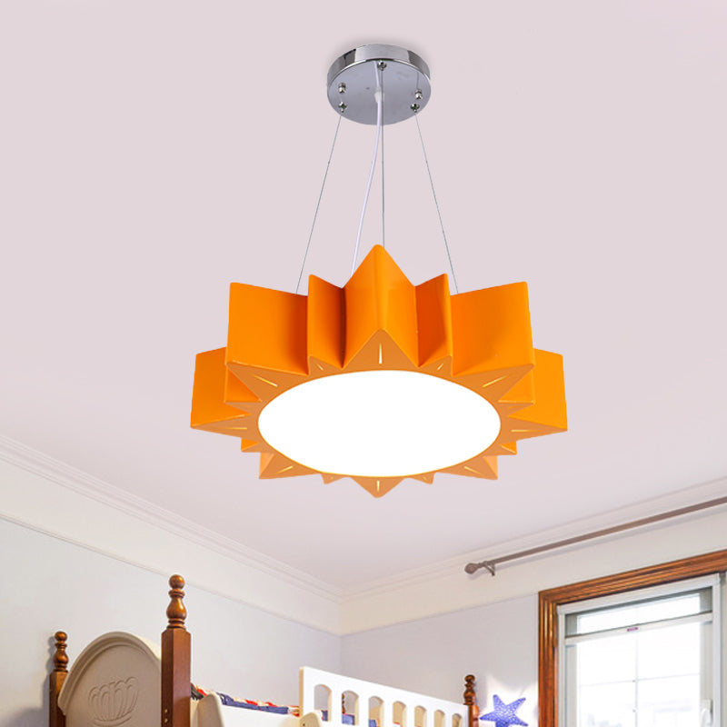 Sun Ceiling Hang Fixture Kids Style Acrylic LED Chandelier - Rebooters