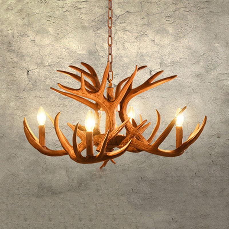 Antler Living Room Hanging Lamp Traditional Resin Chandelier - Rebooters