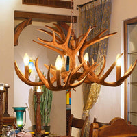 Antler Living Room Hanging Lamp Traditional Resin Chandelier - Rebooters