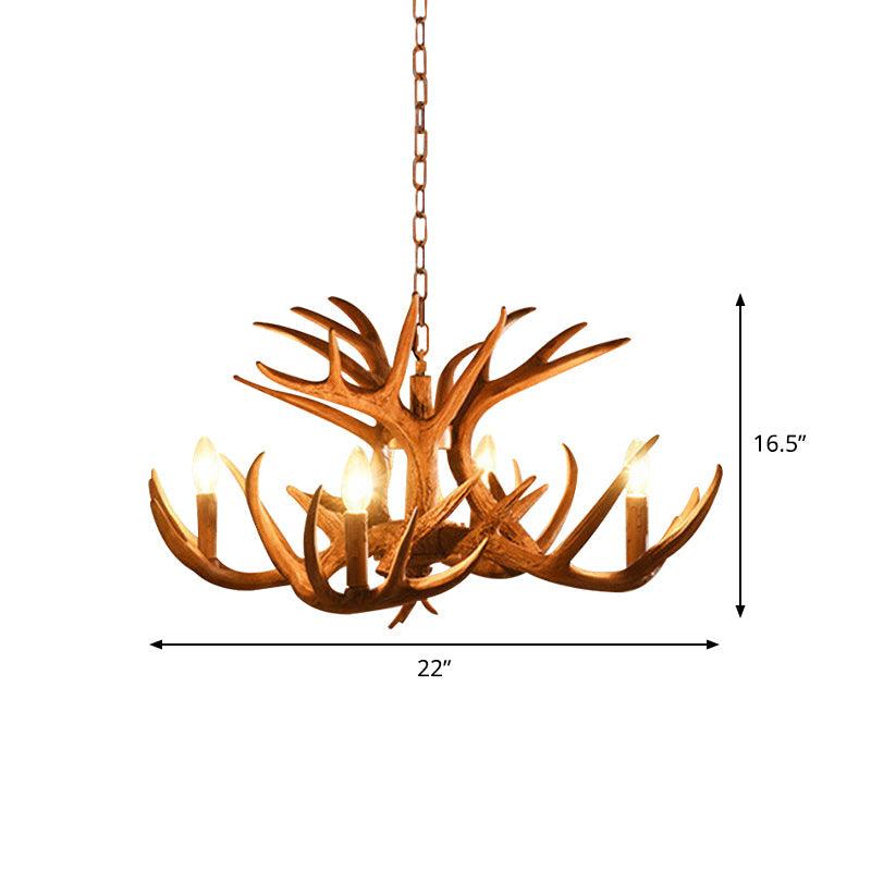 Antler Living Room Hanging Lamp Traditional Resin Chandelier - Rebooters