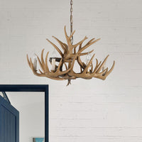 Antler Living Room Hanging Lamp Traditional Resin Chandelier - Rebooters