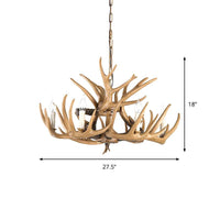 Antler Living Room Hanging Lamp Traditional Resin Chandelier - Rebooters
