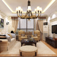 Bend Arm Metallic Hanging Chandelier 8-Bulb Kitchen Lamp - Rebooters