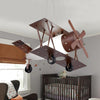Kids Single-Blue Chandelier Coffee Finish Biplane Lamp - Rebooters