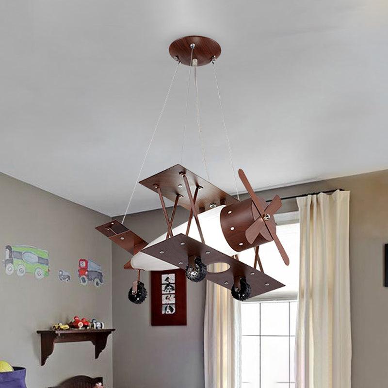 Kids Single-Blue Chandelier Coffee Finish Biplane Lamp - Rebooters
