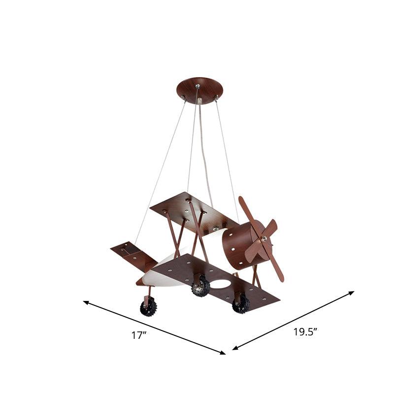 Kids Single-Blue Chandelier Coffee Finish Biplane Lamp - Rebooters