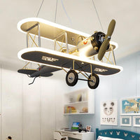 Biplane Acrylic Chandelier Lamp Kids LED White Ceiling Pendant Light - Rebooters