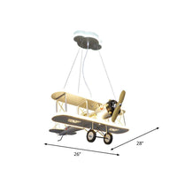 Biplane Acrylic Chandelier Lamp Kids LED White Ceiling Pendant Light - Rebooters