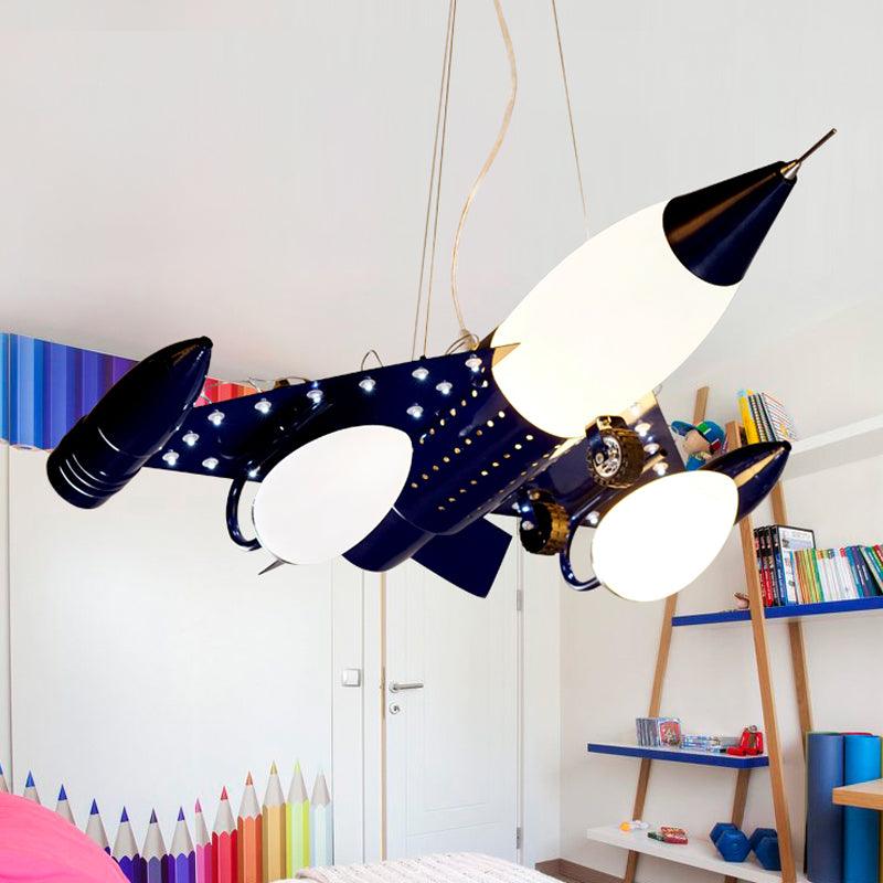 Dark Blue Airplane Drop Pendant Cartoon Chandelier Lighting - Rebooters