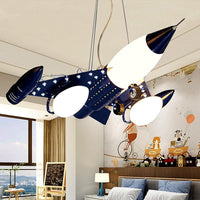 Dark Blue Airplane Drop Pendant Cartoon Chandelier Lighting - Rebooters