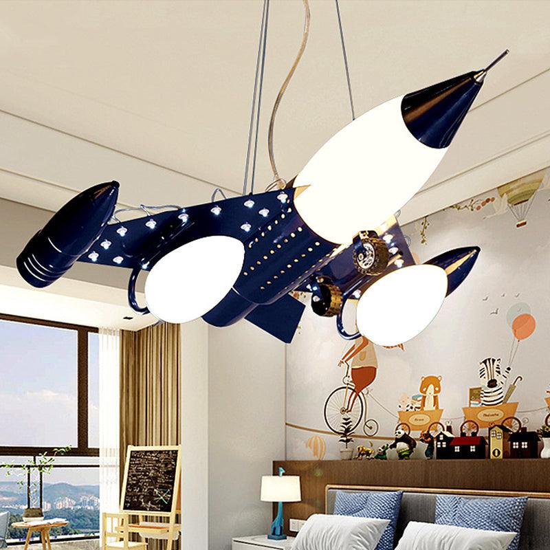 Dark Blue Airplane Drop Pendant Cartoon Chandelier Lighting - Rebooters
