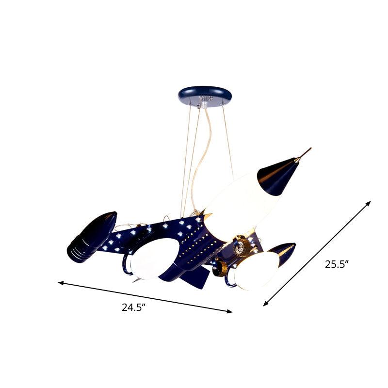 Dark Blue Airplane Drop Pendant Cartoon Chandelier Lighting - Rebooters
