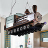 Steam Locomotive Kids Bedroom Chandelier LED Light Coffee - Rebooters