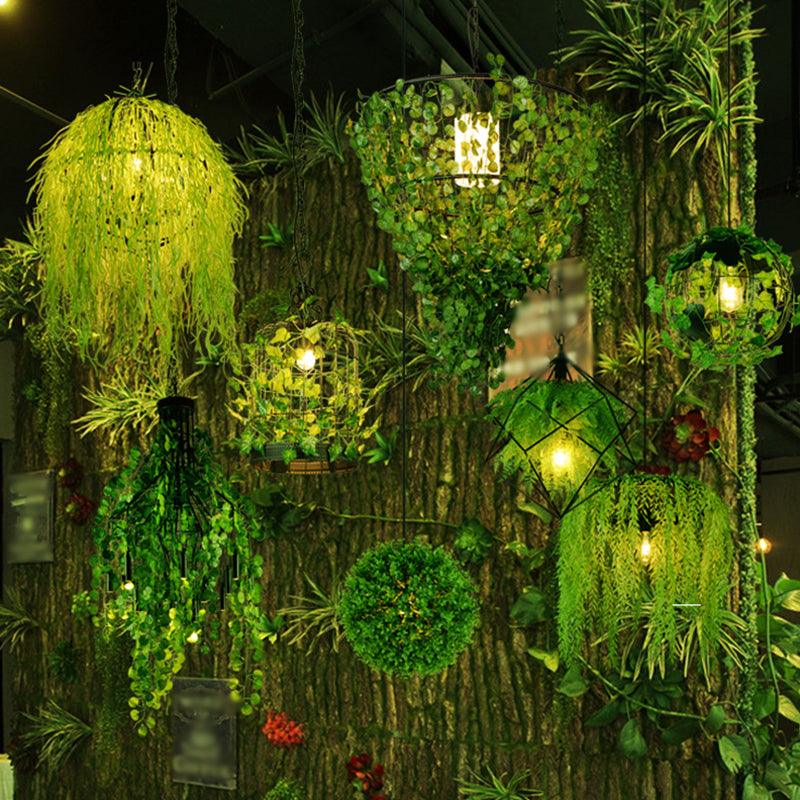 1/3/4-Light Iron Pendant Lamp Rural White Pink Purple Chandelier - Rebooters