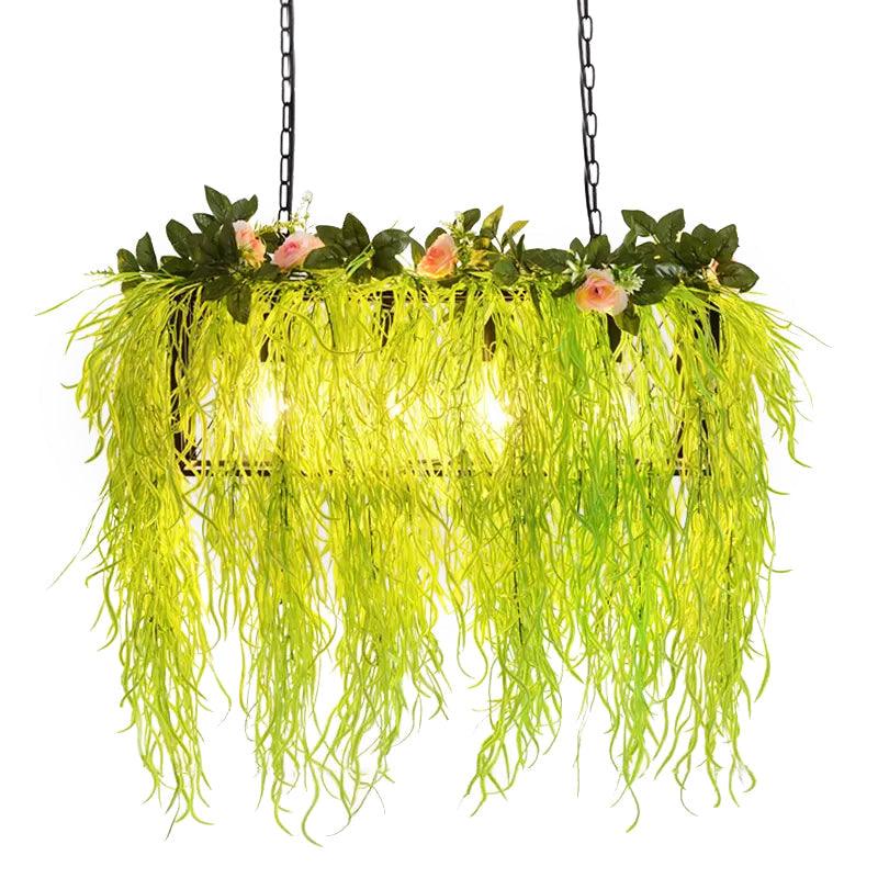 1/3/4-Light Iron Pendant Lamp Rural White Pink Purple Chandelier - Rebooters