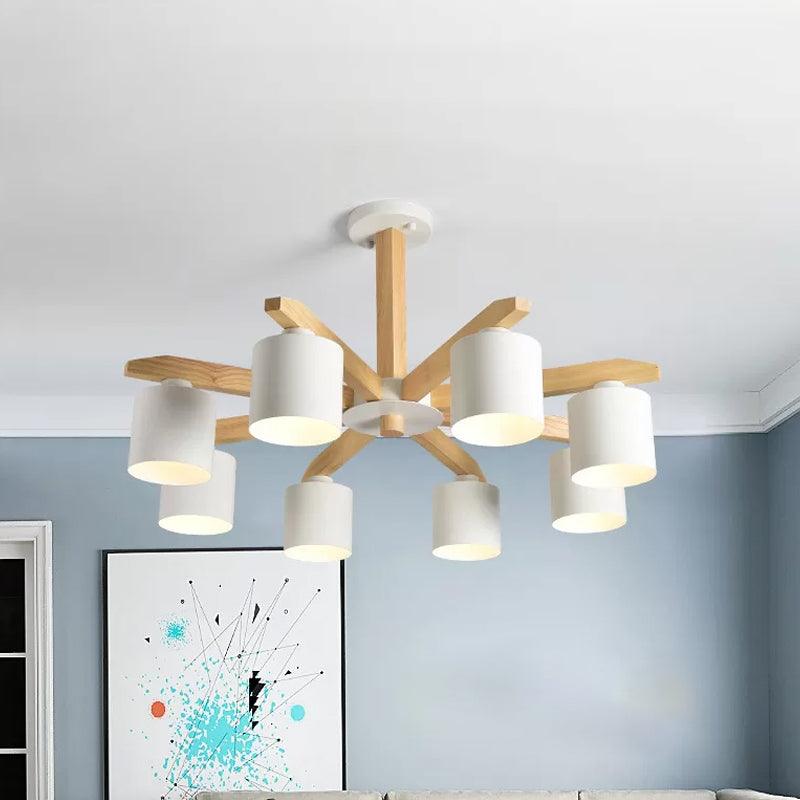 Cylindrical Metal Ceiling Chandelier Nordic 6-Head Lighting - Rebooters