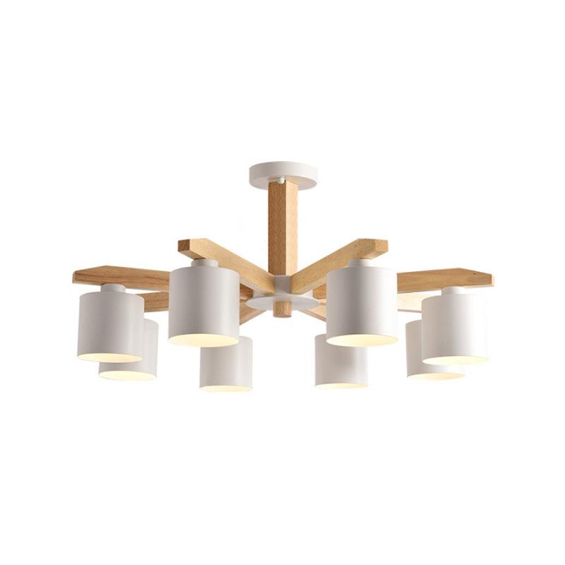 Cylindrical Metal Ceiling Chandelier Nordic 6-Head Lighting - Rebooters