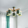 Cylindrical Metal Ceiling Chandelier Nordic 6-Head Lighting - Rebooters