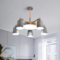 3/5/8-Light Living Room Chandelier Lamp Macaron Grey Blue White - Rebooters