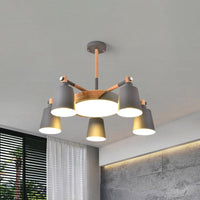 3/5/8-Light Living Room Chandelier Lamp Macaron Grey Blue White - Rebooters