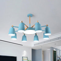 3/5/8-Light Living Room Chandelier Lamp Macaron Grey Blue White - Rebooters