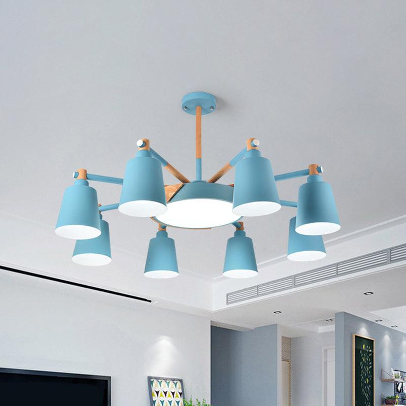3/5/8-Light Living Room Chandelier Lamp Macaron Grey Blue White - Rebooters