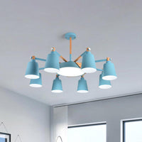 3/5/8-Light Living Room Chandelier Lamp Macaron Grey Blue White - Rebooters