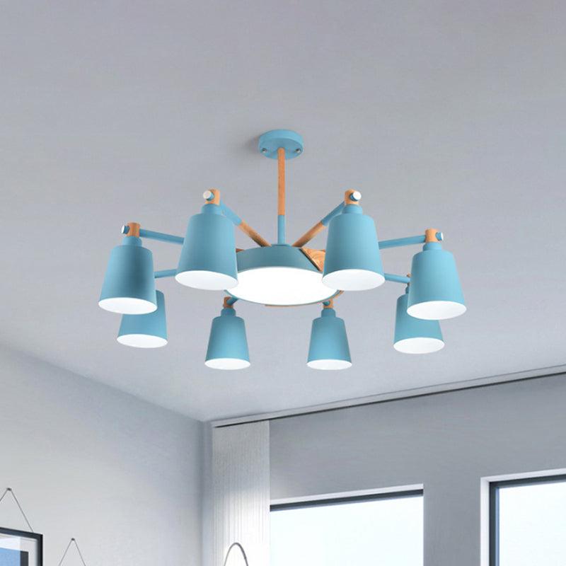3/5/8-Light Living Room Chandelier Lamp Macaron Grey Blue White - Rebooters