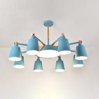3/5/8-Light Living Room Chandelier Lamp Macaron Grey Blue White - Rebooters