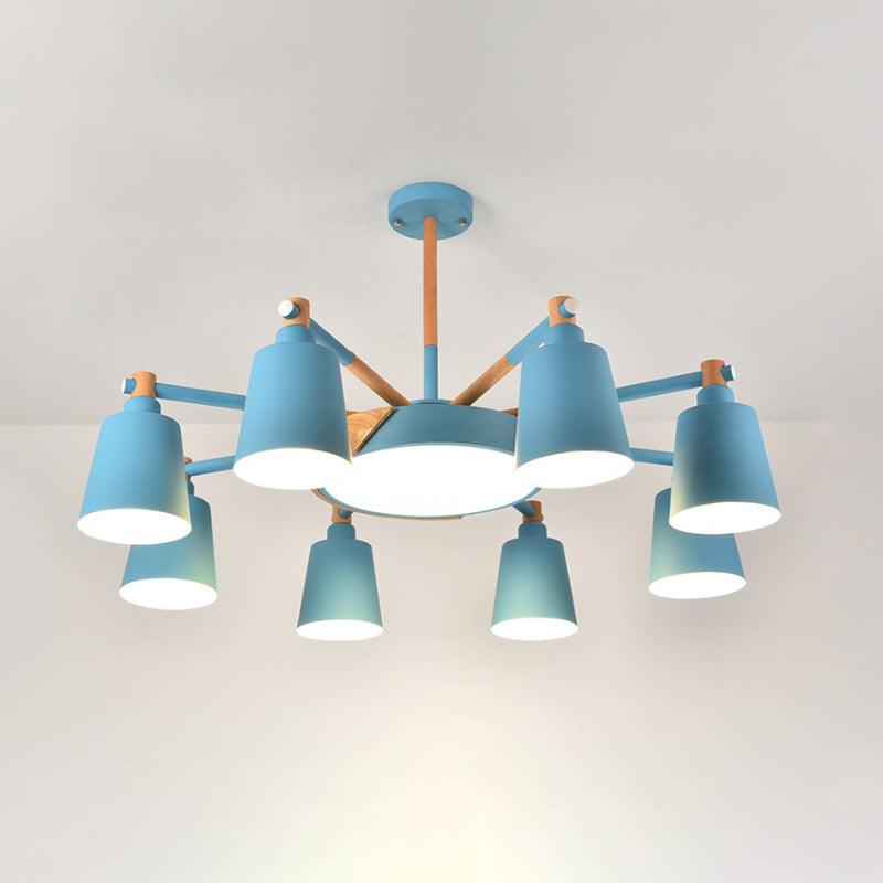 3/5/8-Light Living Room Chandelier Lamp Macaron Grey Blue White - Rebooters