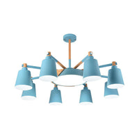 3/5/8-Light Living Room Chandelier Lamp Macaron Grey Blue White - Rebooters