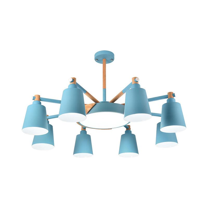 3/5/8-Light Living Room Chandelier Lamp Macaron Grey Blue White - Rebooters