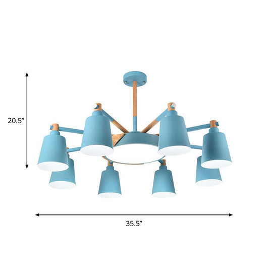 3/5/8-Light Living Room Chandelier Lamp Macaron Grey Blue White - Rebooters