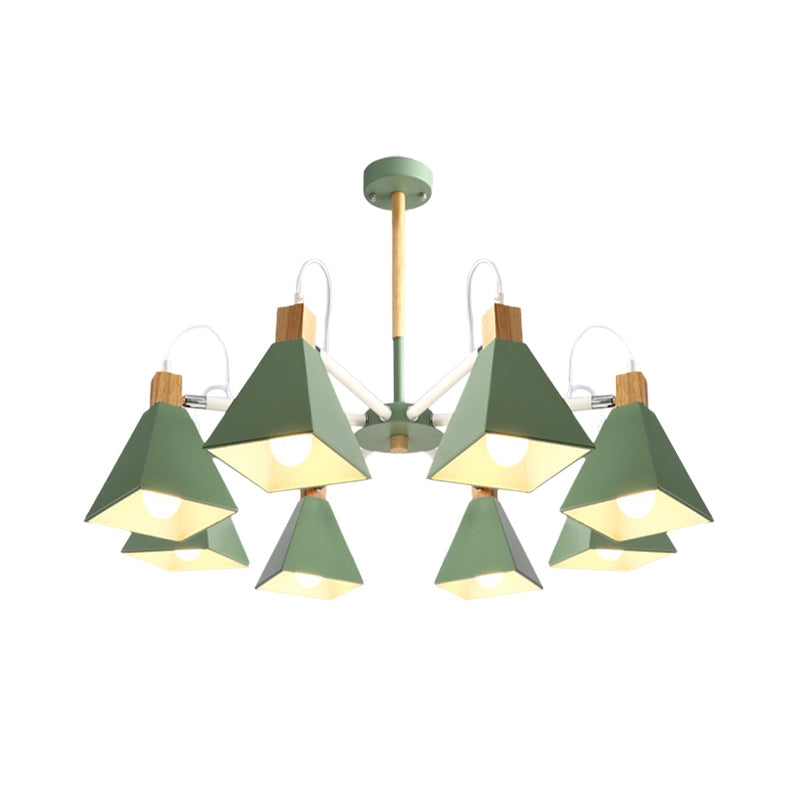 Triangle Living Room Hanging Metal 8 Lights Pendant Fixture - Rebooters