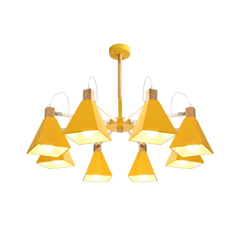 Triangle Living Room Hanging Metal 8 Lights Pendant Fixture - Rebooters