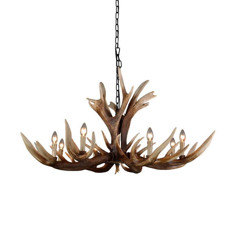 Farmhouse Artificial Antler Chandelier 6/8 Lights Brown Lamp - Rebooters