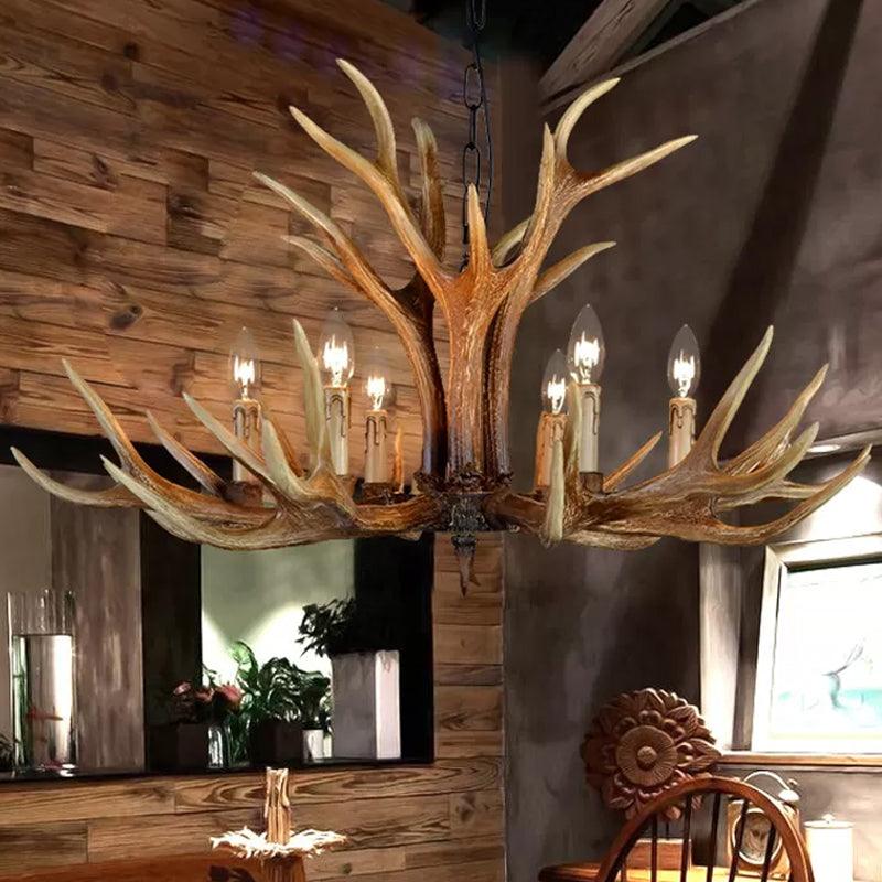Resin Stag Antler Chandelier Countryside 6/8/10 Lights Fixture - Rebooters