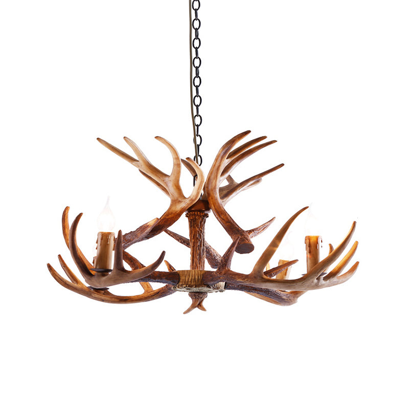 2-Layered Antler Resin Chandelier Rustic 3/6/8 Lights Fixture - Rebooters