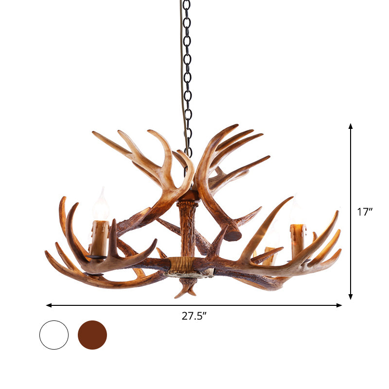 2-Layered Antler Resin Chandelier Rustic 3/6/8 Lights Fixture - Rebooters