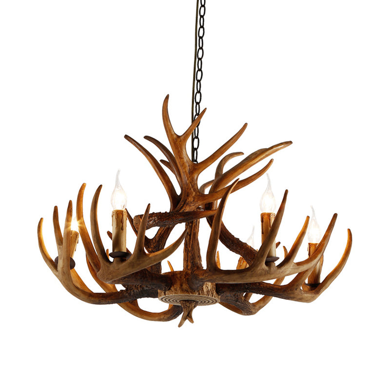 2-Layered Antler Resin Chandelier Rustic 3/6/8 Lights Fixture - Rebooters