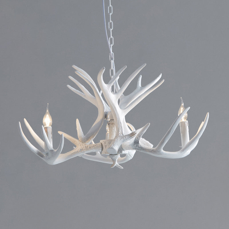 2-Layered Antler Resin Chandelier Rustic 3/6/8 Lights Fixture - Rebooters